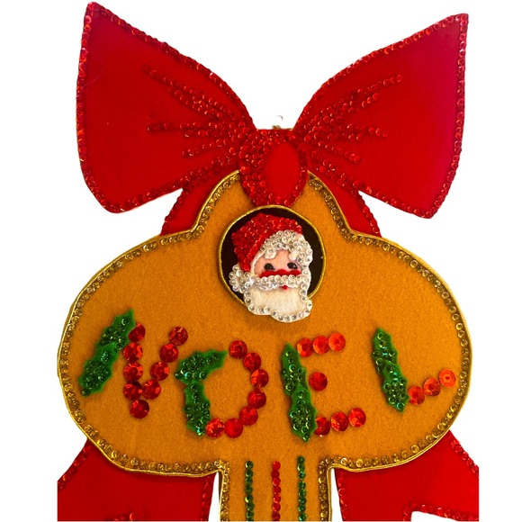 VINTAGE➕Christmas Felt & Sequin Crafted Wall Hanging - Picture 2 of 6